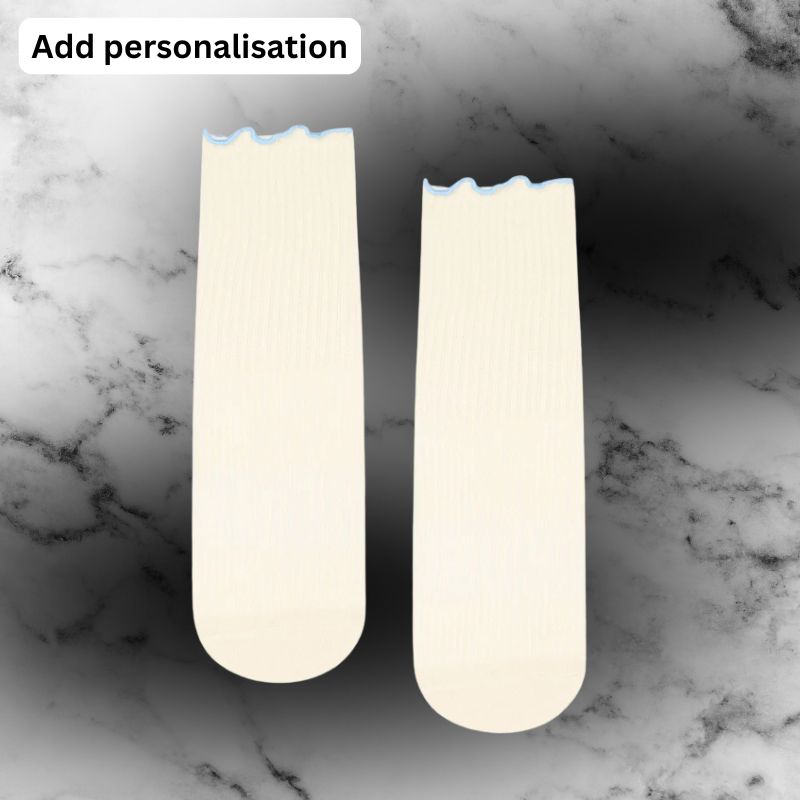 Custom Embroidered Crew non slip grip socks ideal for reformer Pilates or yoga exercise