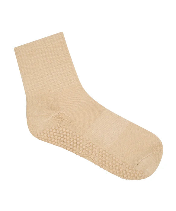 Custom Crew Grip non slip Sock Almond