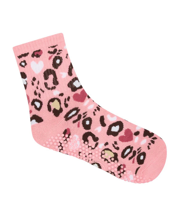 Custom Crew Grip non slip Sock Pink power