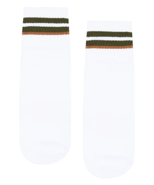 Men's Crew Non Slip Grip Sock Ivory Erth