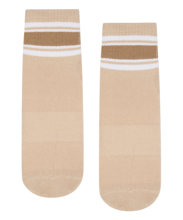 Custom Crew Grip non slip Sock Beige stripe