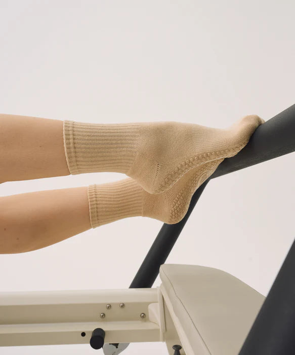 Custom Crew Grip non slip Sock Almond