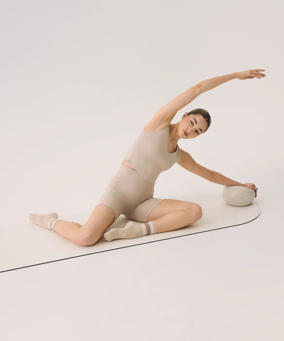 Custom Crew Grip non slip Sock Beige stripe