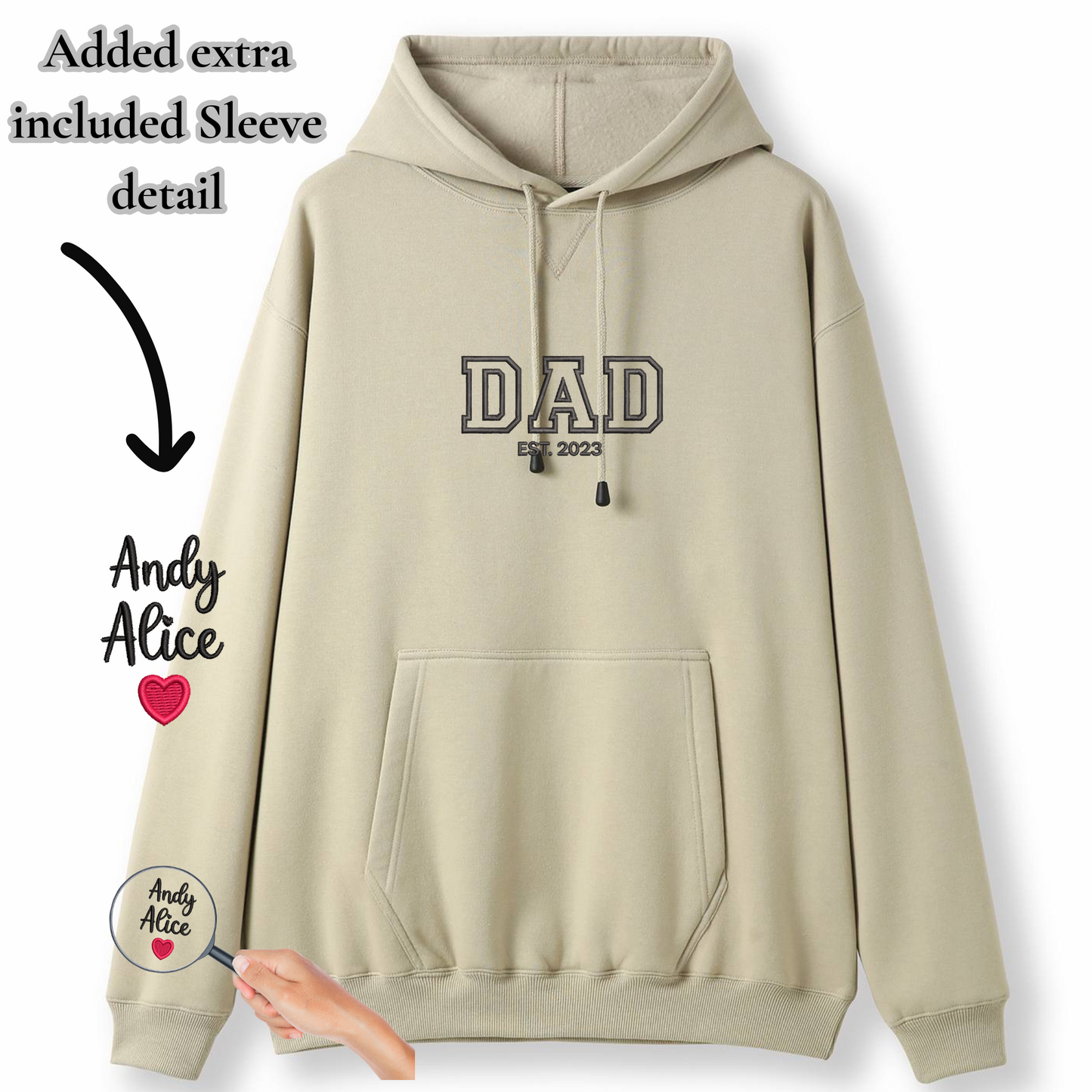 Custom Gift for Dad embroidered Hoodie
