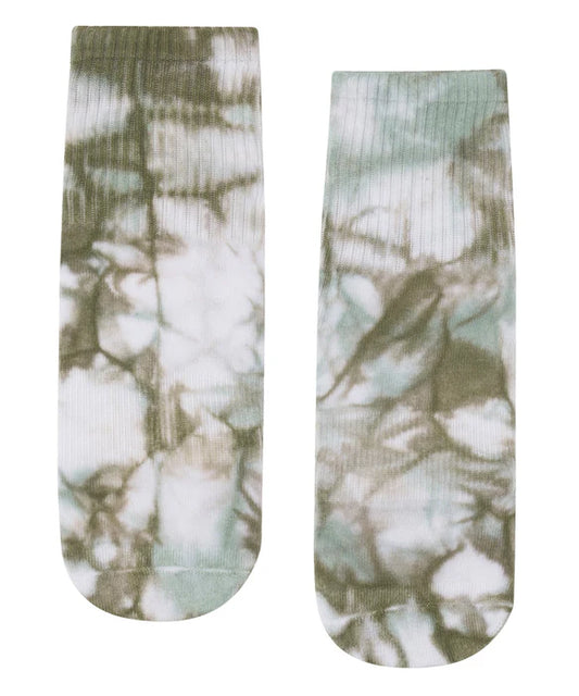 Men's Crew Non Slip Grip Sock Blue Gum Tie DYE