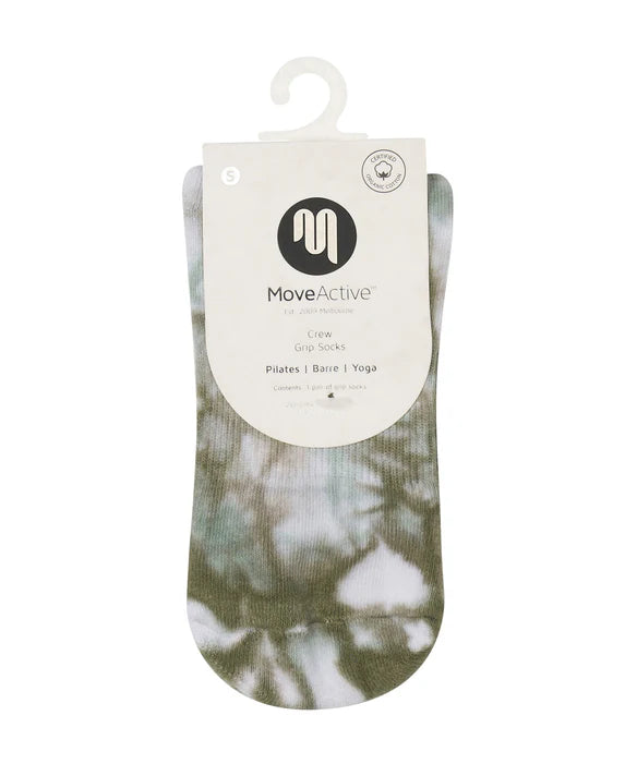 Men's Crew Non Slip Grip Sock Blue Gum Tie DYE