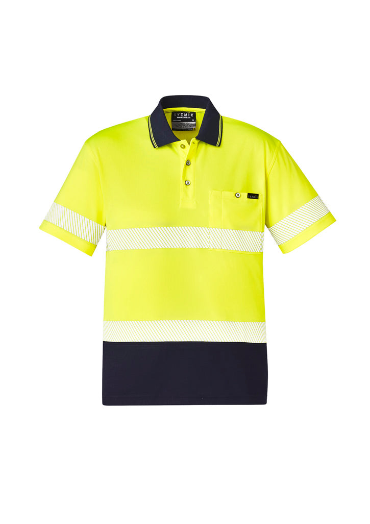 ZH535 Unisex Hi Vis Segmented Tape Short Sleeve Polo