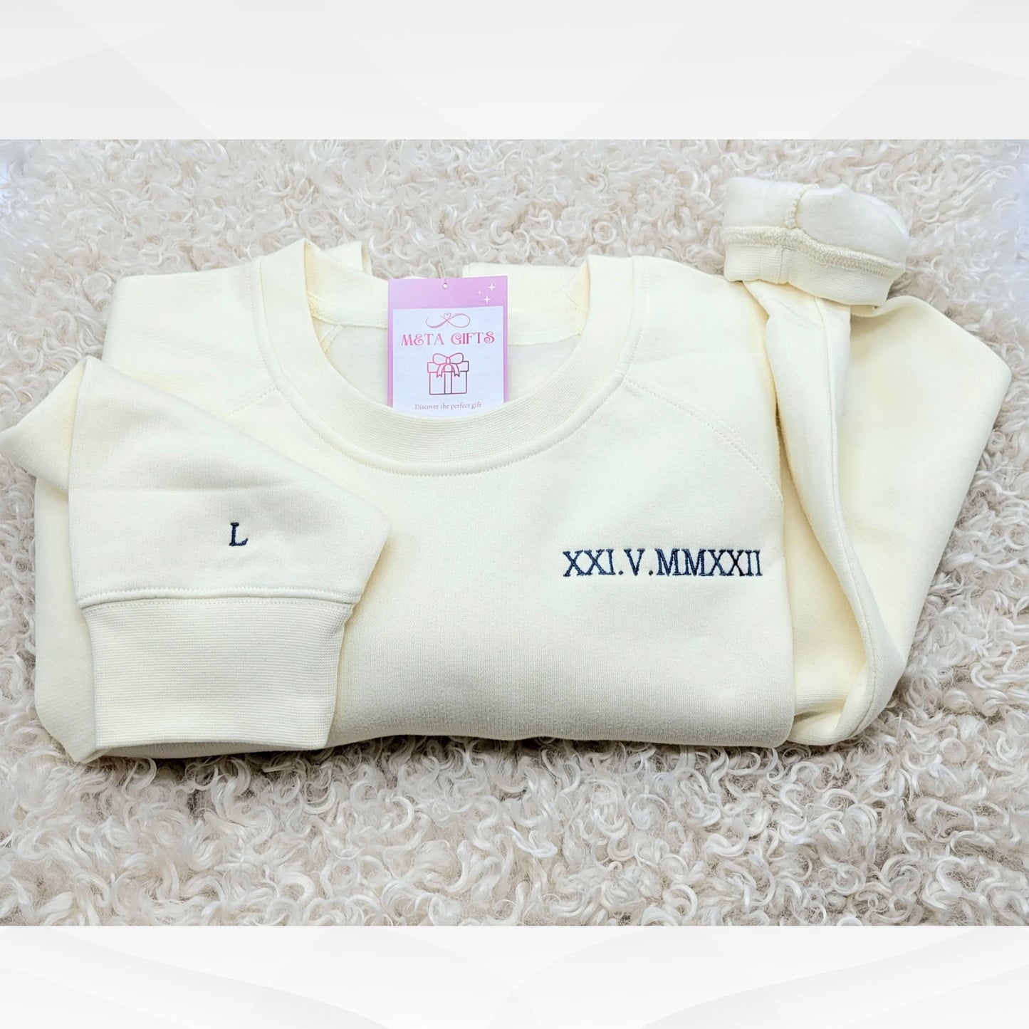 Roman Numeral Embroidered Sweat shirt