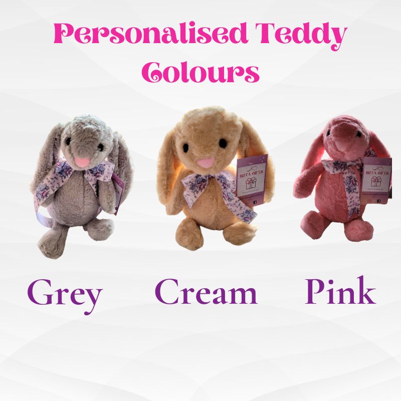 Personalised Embroidered Bunny Teddy bear
