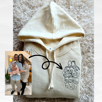 Custom Embroidered line drawing hoody