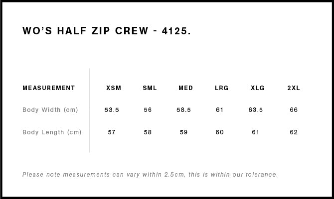 WO'S STENCIL HALF ZIP CREW | 4125