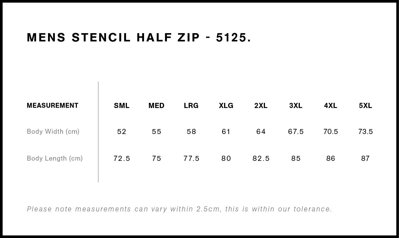 Stencil half zip crew 5125