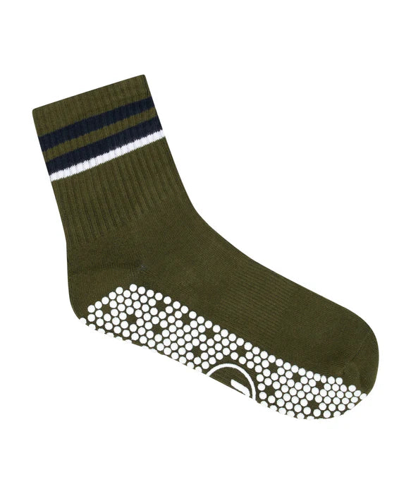 Men's Crew Non Slip Grip Sock Nautical Stripe (Copy)