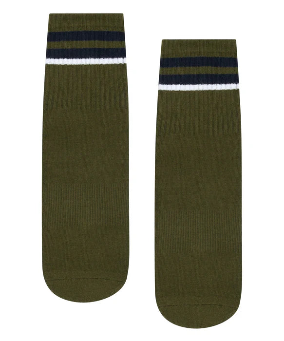 Men's Crew Non Slip Grip Sock Nautical Stripe (Copy)