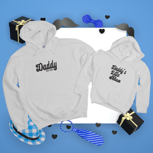 Dad and Child Matching Embroidered hoodie set