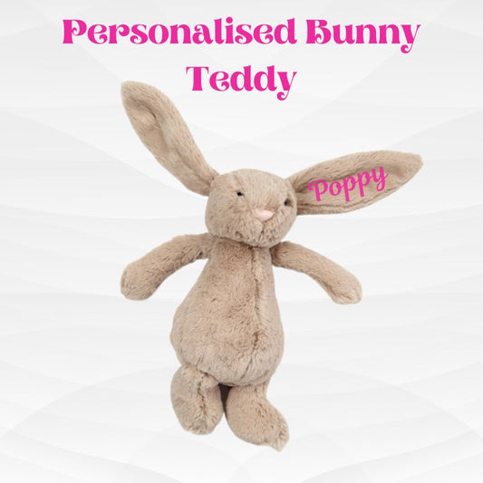 Personalised Teddy bear for Newborn gift Embroidered name on bunny teddy Personalised teddies