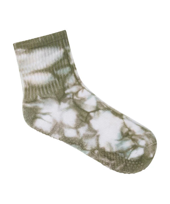 Men's Crew Non Slip Grip Sock Blue Gum Tie DYE
