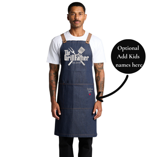 Denim apron custom embroidery