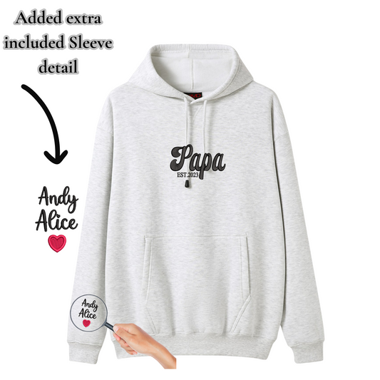 Custom Gift for Papa embroidered Hoodie