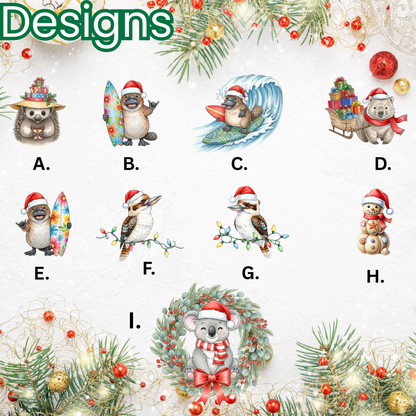 Personalise Australian theme Christmas family matching T-shirts