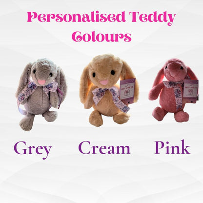 Personalised Embroidered Bunny Teddy bear